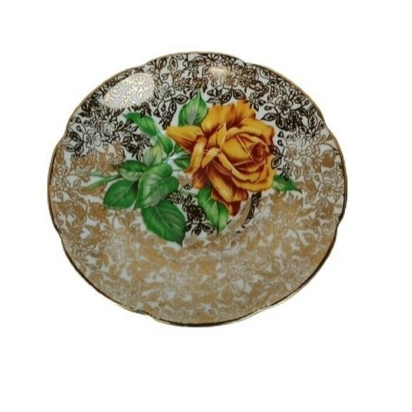 Collingwoods Golden Rose Tea Cup & Saucer Fine Bone China Some Wear England - Picture 6 of 11